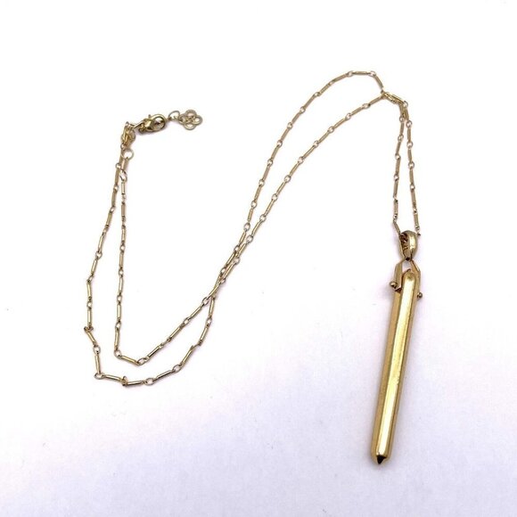 Stella and Dot Rebel Drop Pendant Chain Necklace Gold Tone Lobster Closure 30" - Picture 2 of 6